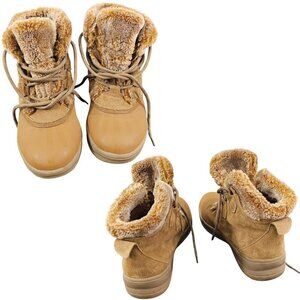 BareTraps Women’s Augustina Leather Fur Lined Winter Snow Boots  - Size 6.5M